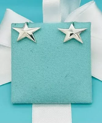 Vintage Tiffany & Co Sterling Silver Star Stud Posts Earrings • $355