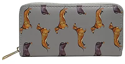 Ladies Dachshund Purse Wallet Zipped Multi Compartment Sausage Dog Lover Gift • £10.95