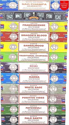 Nag Champa Incense Sticks Variety- Pack (12 Incenses 140+ Sticks) • $24.99