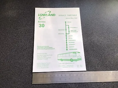£5 • Buy Lowland Scottish Bus Group Timetable Route 30 May 1992 Edinburgh Kelso Lauder