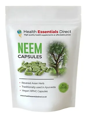 Neem Capsules - Full Spectrum (High Strength Anti-Oxidant Antimicrobial)  • £29.99