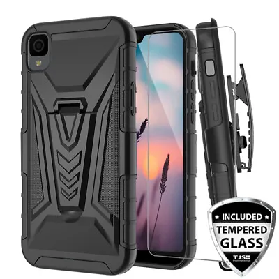 $9.86 • Buy For TCL 30Z /30 LE Phone Case Holster Heavy Duty Belt Clip Cover +Tempered Glass