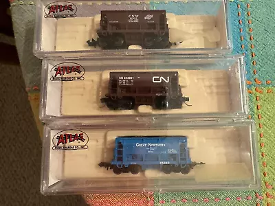 3 Atlas N Scale Ore Cars With Load; CNW / CN / Great Northern • $30