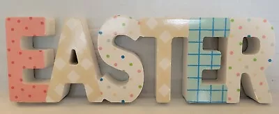 2024 Block Letter 'Easter' Free Standing Tabletop Sign - Spritz Easter Wood • £19.27