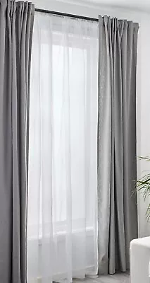 IKEA TERESIA Sheer Curtains 1 Pair White 145x250 Cm • £18.99