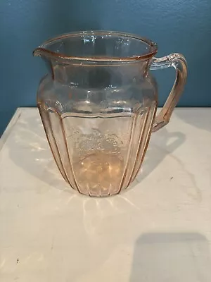 Vintage Pink Glass Pitcher • $6