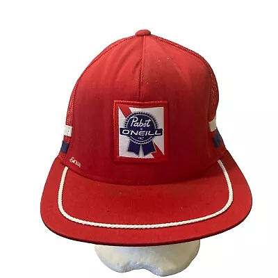 Pabst Blue Ribbon Trucker SnapBack Cap Men's Red  O’Neill Mesh Hat • $15.09