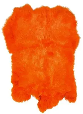 ORANGE GENUINE RABBIT SKIN New Solf Leather Tan Hide Fur Pelt Craft Skins Bunny • $11.49