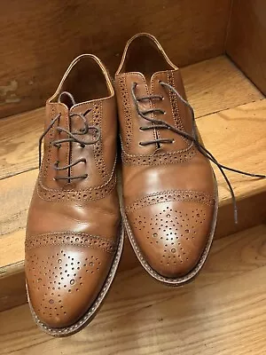 J Crew Ludlow Sz 10 Leather Semi Brogue Oxfords Shoe English Tan Brown $298 • $95