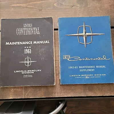 Original 1961 Lincoln Continental Maintenance Manual & 1962/1963 Supplement • $45