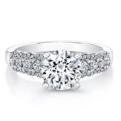 0.84 Ct  Real Moissanite Engagement Awesome Ring 14K Solid White Gold Size 5.5 • $453