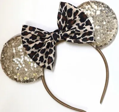 Animal Kingdom Leopard Minnie Mouse Ears Headband Disneyland-HANDMADE • $11.99