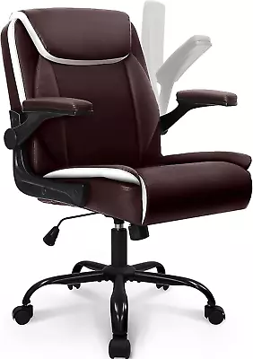 Office Chair Adjustable Desk Chair Mid Back Executive Comfortable PU Leather Erg • $99.99