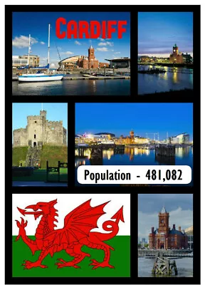 £2.45 • Buy Cardiff, Wales - Souvenir Novelty Fridge Magnet - Sights / Flags - Gifts - New