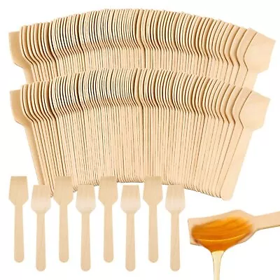 300 Pcs Disposable Mini Wooden Spoons 3.75  Tasting Spoons Ice Cream Spoon Sa... • $20.76