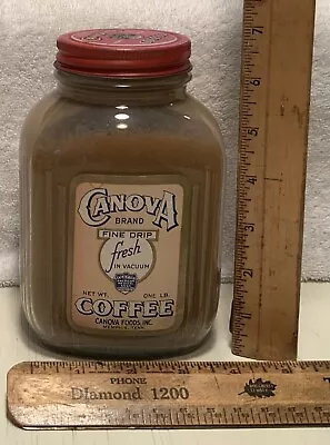 Vintage Canova Coffee Jar/N.O.S./1950’s/unopened.  Lot# J • $30