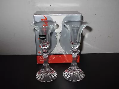 Set (2) Mikasa Crystal Candle Holders The Ritz 6 1/4  • $11.99