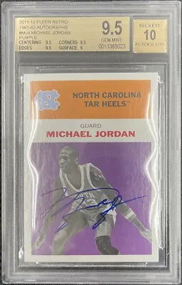 2011 Fleer Retro 61 Michael Jordan Purple Auto Autograph BGS 9.5 10 Gem Mint SSP • $6000