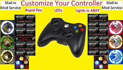 Mod Service - Mod Your X Box 360 Wireless Controller With LEDs And/or Rapid Fire • $49