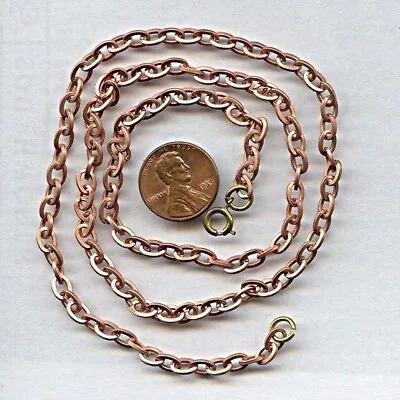 1 VINTAGE COPPER COATED STEEL 5mm. CABLE 24  CHAIN NECKLACE T76 • $1.49