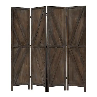 Folding 4 Panel Wood Room Divider Divider Privacy Screen Home Office Indoor • $135.99