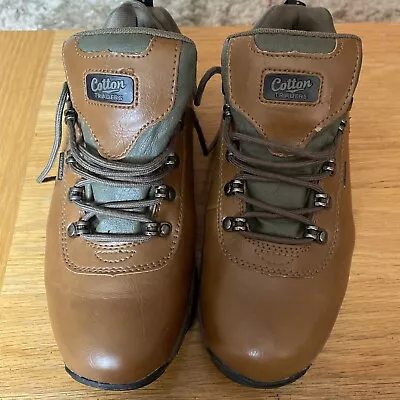 Cotton Traders Waterproof Shoes Womens UK 6 Tan Walking Hiking Boots Walk. Used • £4.99