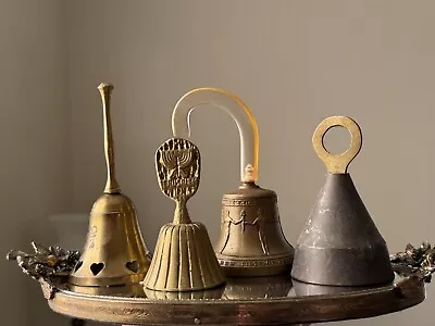 A Lot Of 4 Vintage Brass Bells Home Decor Metal • $30