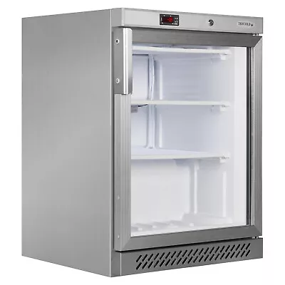 UNDERCOUNTER STAINLESS GLASS DOOR DISPLAY FREEZER TEFCOLD UF200SG @ £558+Vat • £670