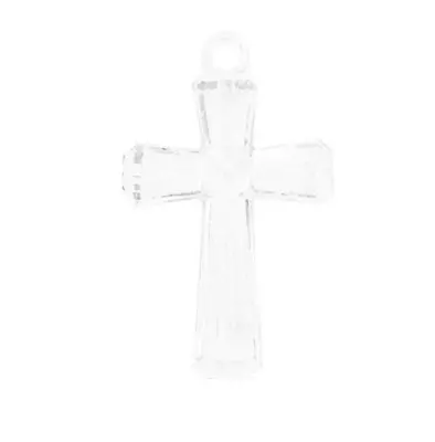 6 CHARM CROSS CRUCIFIX Clear 45mm Baptism Christening 1st Communion Confirmation • $18