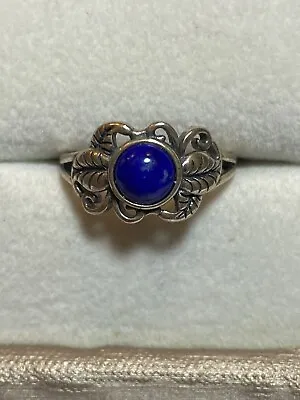 Vintage 925 Sterling Silver Natural Blue Lapis Lazuli Ring • $19.99