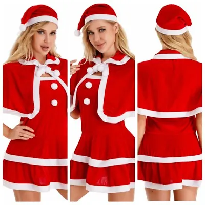 US Adult Mrs Santa Claus Costume Red Santa Dress Christmas Costumes Party Outfit • $6.83