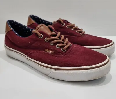 VANS Shoes Men's Size US 9 - Textured Maroon Fabric With Brown Leather • $39.95