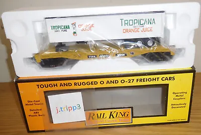 Mth Railking 30-76267 Ttx Flat Car Tropicana Orange Juice Trailer O Gauge Train • $59.95