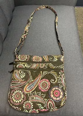 Vera Bradley Purse Tote Large  Shoulder Bag Black And Floral • $9.99