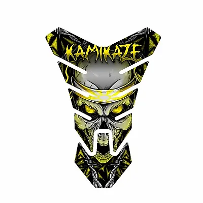 Kamikaze Skull Colors 3D Gel Fuel Gas Tank Pad Protector Sport Bike Decal Guard • $27.95