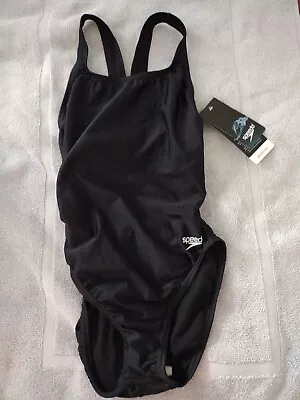 Woman’s Speedo Pilot Black RACING CUT One Piece Bathing Suit Sz 30 NWT • $35