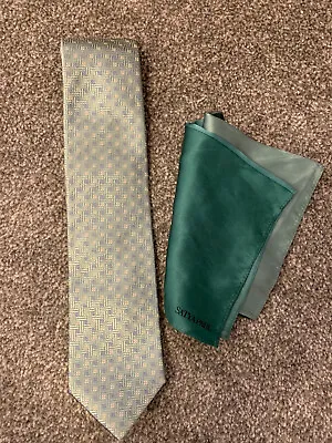 £7 • Buy Mens Tie Rack Green Tie And Pocket Scarf