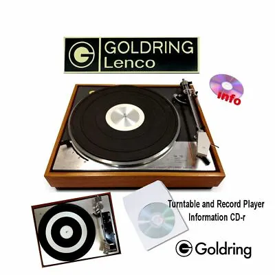 Goldring Lenco Turntable Record Player Service Instruction Owner Manuals On Cdr • $18.03