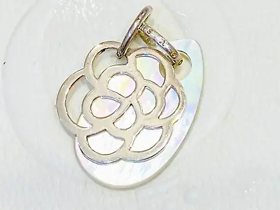 THOMAS SABO Medium Sterling Silver Rose Flower & MOP Tear Drop Pendants • $49