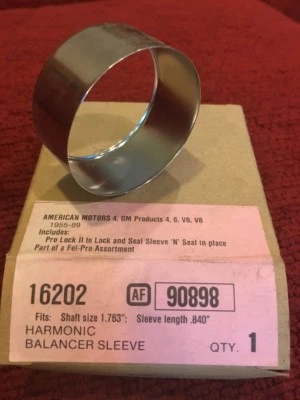$8 • Buy American Motors 4 Cyl Harmonic Balancer Sleeve Fel-Pro GM 4 6 V6 V8 1955-89