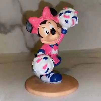 Disney Pink Minnie Mouse Cheerleader Porcelain 4” Figurine • $20