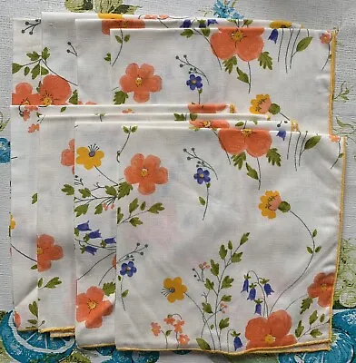 Vera Napkins Cotton Floral Set Of 8 Preowned Never Used 1970’s • $16.99