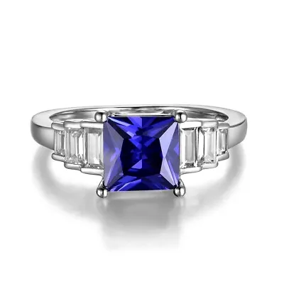 £31.50 • Buy Ladies Art Deco Design 925 Silver White Sapphire 1.5 Carat Tanzanite Ring Size K