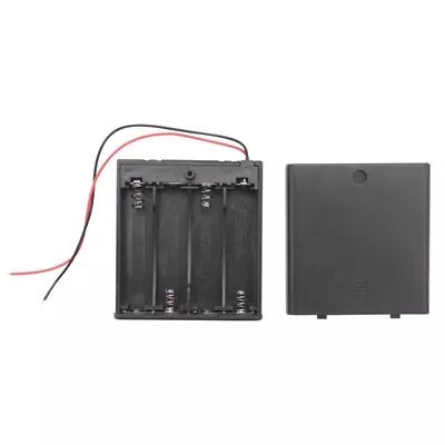 ON/OFF Switch 5.5  Leads Battery Holder Box Case For 4 X 1.5V AA Batteries O5C8 • $7.70