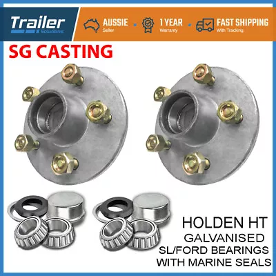 Holden Ht Galvanised Boat Trailer Hubs With Ford Bearings (sl) & Marine Seals • $78.35