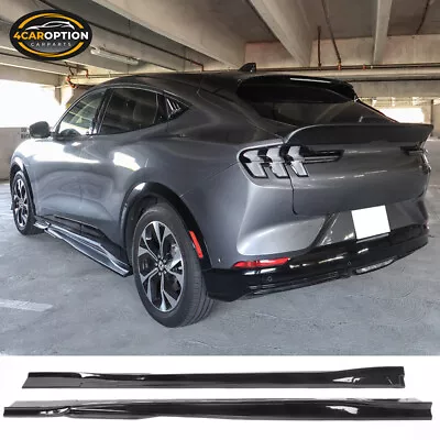 Fits 21-23 Mustang Mach-E Side Skirt Rocker Panel Extension Lip Gloss Black PP • $132.95