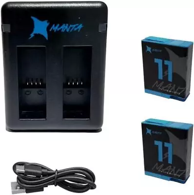 Battery Kit For GoPro Hero 11 1800mAh Dual Charger + 2 Batteries For Hero Black • $81.45