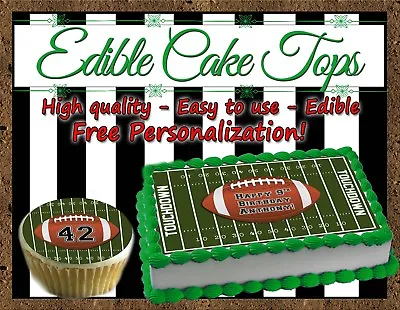 Football Birthday Cake Topper Edible Paper Sugar Sheet Superbowl Cupcake Picture • $7