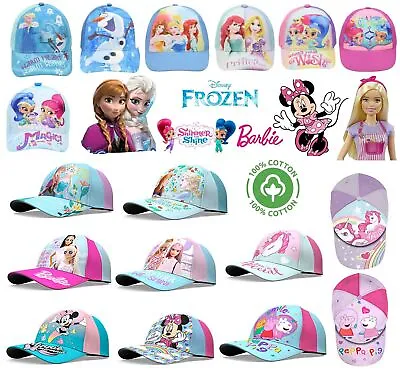 100% Cotton Baseball Cap Disney Frozen Barbie Summer Sun Hat 3+Y Kids Girls Gift • £9.89