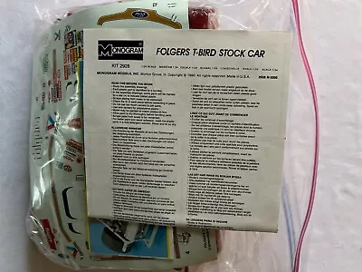Monogram Folgers Thunderbird Stock Car #2928 1/24 Scale Model Kit (No Box) • $5